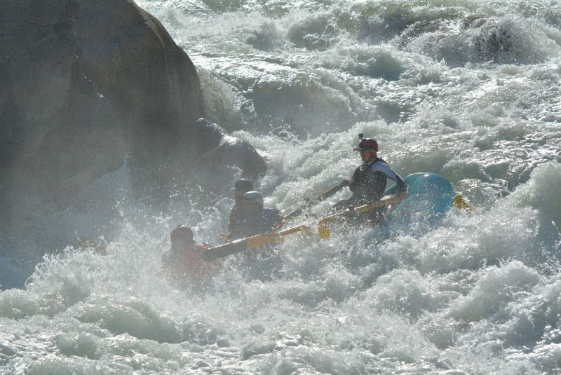 Whitewater rapids rafting